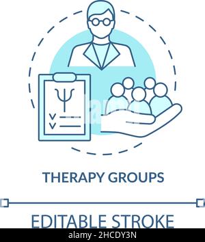 Therapy groups turquoise concept icon Stock Vector