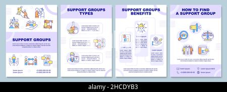 Support groups brochure template Stock Vector