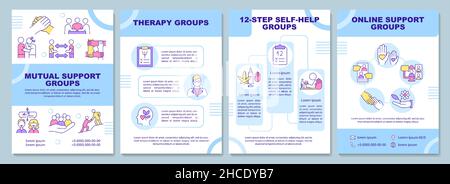Support groups types brochure template Stock Vector