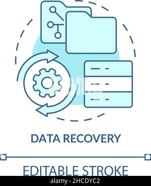 Data recovery turquoise concept icon Stock Vector
