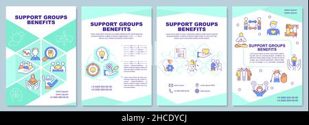 Support groups benefits brochure template Stock Vector