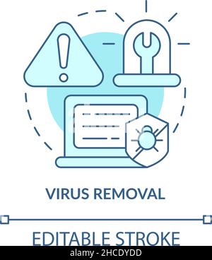 Virus removal turquoise concept icon Stock Vector