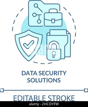 Data security solutions turquoise concept icon Stock Vector