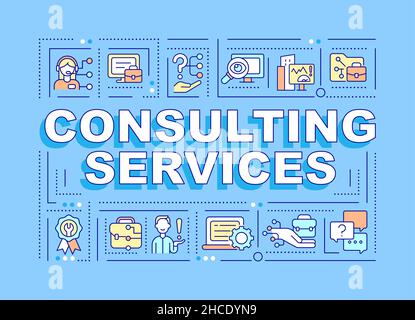 Consulting services word concepts blue banner Stock Vector