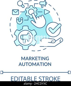 Marketing automation turquoise concept icon Stock Vector