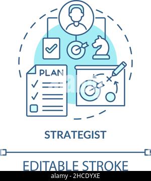 Strategist turquoise concept icon Stock Vector