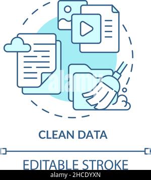 Clean data turquoise concept icon Stock Vector