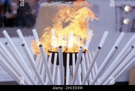 Nagano, Japan. 28th Dec, 2021. firo: Sports, Winter Sports Olympia, Olympics, 1998 Nagano, Japan, Winter Olympics, 98, archive images opening ceremony Olympic flame, torch Credit: dpa/Alamy Live News Stock Photo
