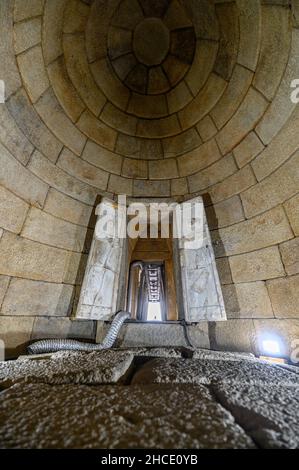 Kazanlak, Bulgaria. Ancient Thracian royal tomb of Seuthes III, Golyama Kosmatka is a Thracian hill. It's in the Rose Valley around Kazanlak Stock Photo