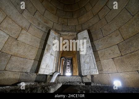 Kazanlak, Bulgaria. Ancient Thracian royal tomb of Seuthes III, Golyama Kosmatka is a Thracian hill. It's in the Rose Valley around Kazanlak Stock Photo