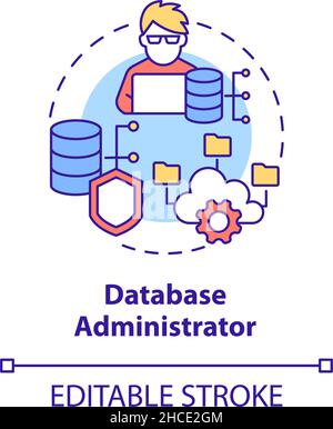 Database administrator concept icon Stock Vector