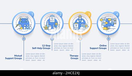 Health related support groups circle infographic template Stock Vector