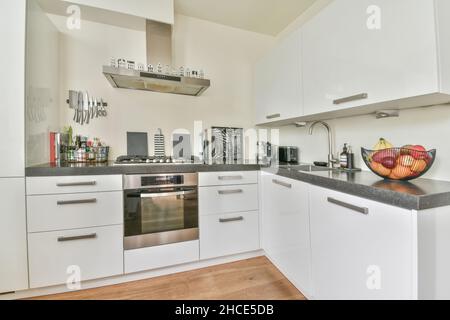 Interior of contemporary kitchen in modern house Stock Photo