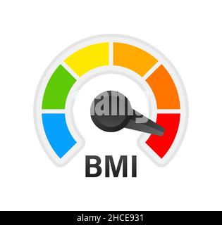 Indikator bmi on white background. Chart concept. Vector icon. Stock Vector