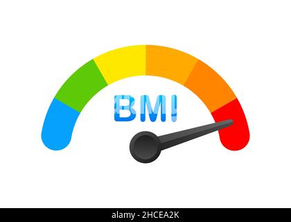 Indikator bmi on white background. Chart concept. Vector icon. Stock Vector