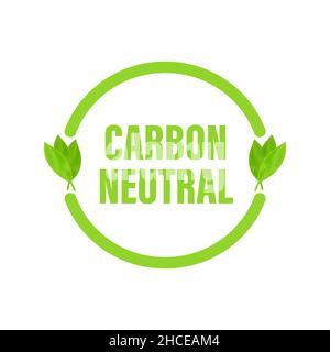 Carbon neutral logo, great design for any purposes. Carbon neutral. Vector icon. Transport logo. Planet earth. Stock Vector