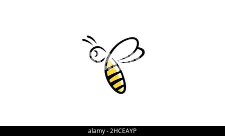 Creative Bee Abstract Logo Design Vector Stock Vector