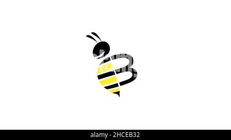Creative Bee Abstract Logo Design Vector Stock Vector