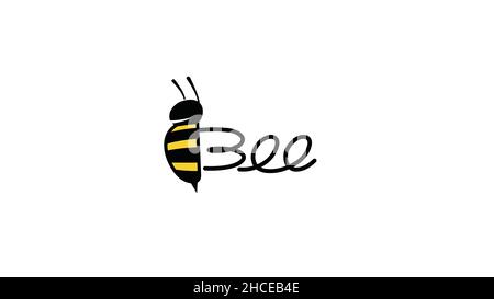 Creative Bumblebee Insect Letter Typography Abstract Logo Design Vector Stock Vector