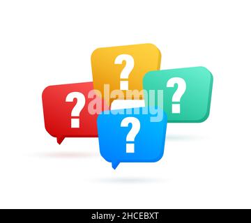 Color bubble with Question mark set. Vector stock illustration. Stock Vector