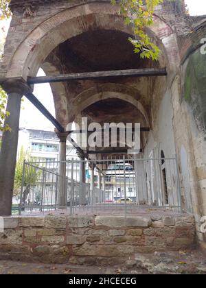 Alaca Imaret Mosque - Ishak Pasha Ottoman Mosque the 'colourful mosque', is a 15th-century, Thessaloniki, Greece Stock Photo