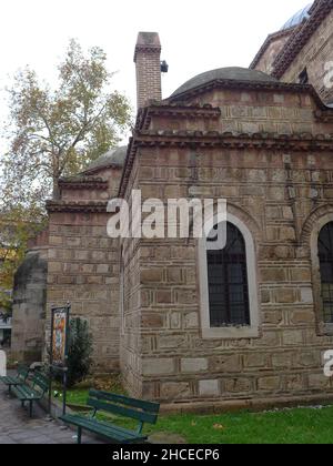 Alaca Imaret Mosque - Ishak Pasha Ottoman Mosque the 'colourful mosque', is a 15th-century, Thessaloniki, Greece Stock Photo