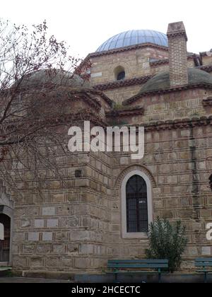 Alaca Imaret Mosque - Ishak Pasha Ottoman Mosque the 'colourful mosque', is a 15th-century, Thessaloniki, Greece Stock Photo