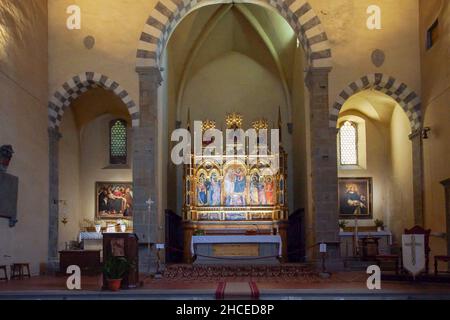 Church of San Domenico, The Polyptych by Lorenzo di Niccolò (15th century), Cortona, Tuscany, Italy, Europe Stock Photo