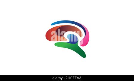 Brain line shape icon. creative outline symbol for brain colorful organ vector design, mental anatomy. Brain smart pictogram. art simple vector editor Stock Vector