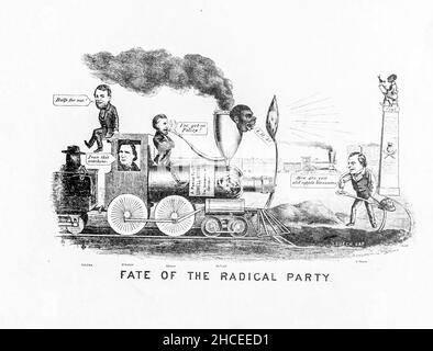 Fate of the Radical Party from a collection of Caricatures pertaining to the Civil War published in 1892 on Heavy Plate Paper Stock Photo