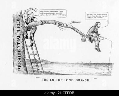 The End of Long Branch from a collection of Caricatures pertaining to the Civil War published in 1892 on Heavy Plate Paper Stock Photo