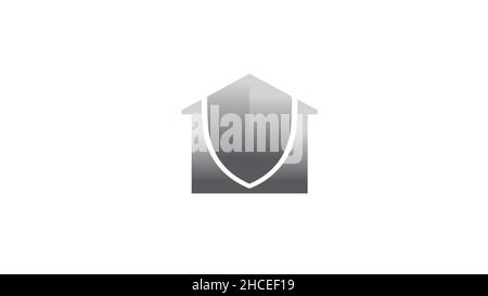 Creative Shield House Logo Symbol Design Vector Stock Vector