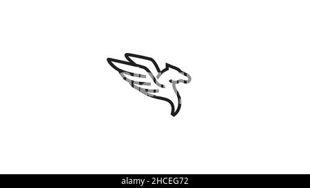 White Horse Pegasus wings vector Logo Symbol Design Illustration Stock Vector
