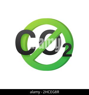 Ecological stop co2 emissions sign on white background. Vector illustration. Stock Vector
