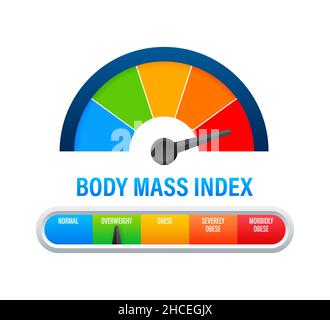 Indikator bmi on white background. Chart concept. Vector icon. Stock Vector