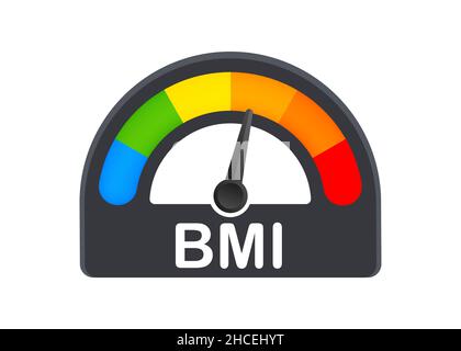 Indikator bmi on white background. Chart concept. Vector icon. Stock Vector