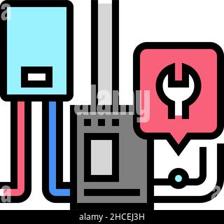 furnace repair color icon vector illustration Stock Vector