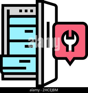 freezer repair color icon vector illustration Stock Vector