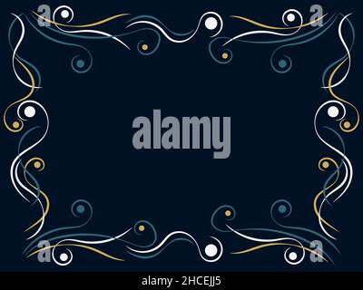 Art deco frame. Vintage linear border with curlicues. Art Nouveau design a template for invitations, leaflets and greeting cards. The style of the 192 Stock Vector