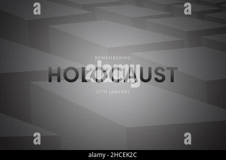 Germany, Berlin. Jan 27, 2021: Remember Holocaust memorial illustration. International Holocaust Remembrance Day on January 27 Stock Photo