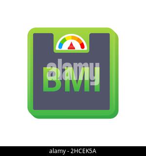 Indikator bmi on scale. Chart concept. Vector icon. Stock Vector