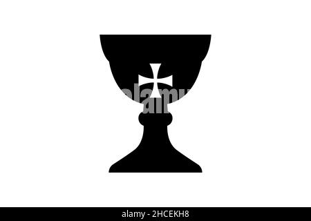 the Holy Grail, cup sign, medieval mystical symbol, the source of life and immortality, abundance and fertility, the wonderful breadwinner concept, ve Stock Vector