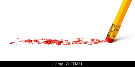 pencil eraser. concept of error and correction Stock Photo
