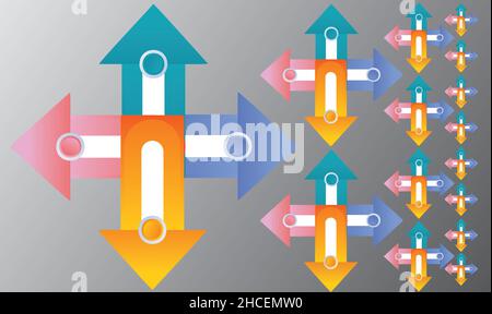 art of various arrows on abstract background Stock Vector