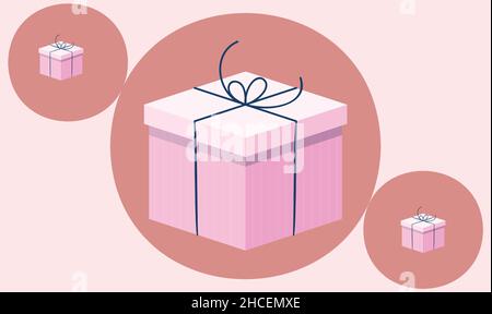 various gift in circle on abstract background Stock Vector
