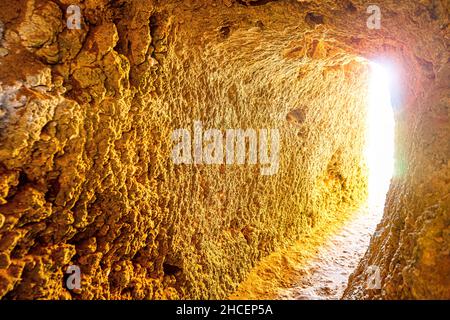 Algar Seco passe way Carvoeiro Coastline Portugal Stock Photo