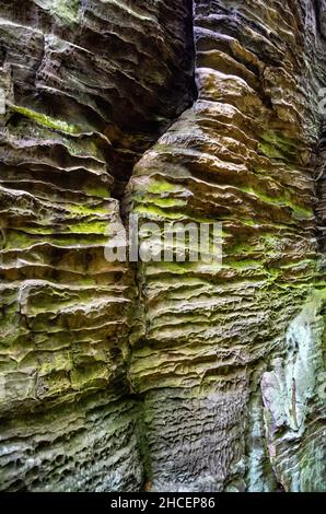 Eroded sandstone in the Prachov Rocks (Prachovske Skaly), Bohemian Paradise (Cesky Raj), Kralovehradecky kraj, Czech Republic. Stock Photo