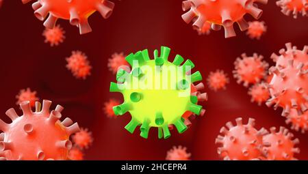 Coronavirus inside human body - flu outbreak or coronaviruses influenza Stock Photo