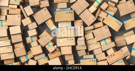 Many stacked boxes and boxes when moving, delivery concept image Stock Photo