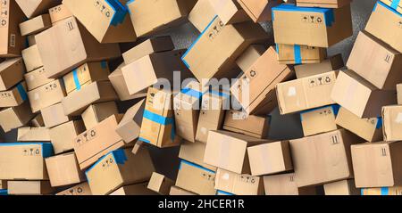 Many stacked boxes and boxes when moving, delivery concept image Stock Photo